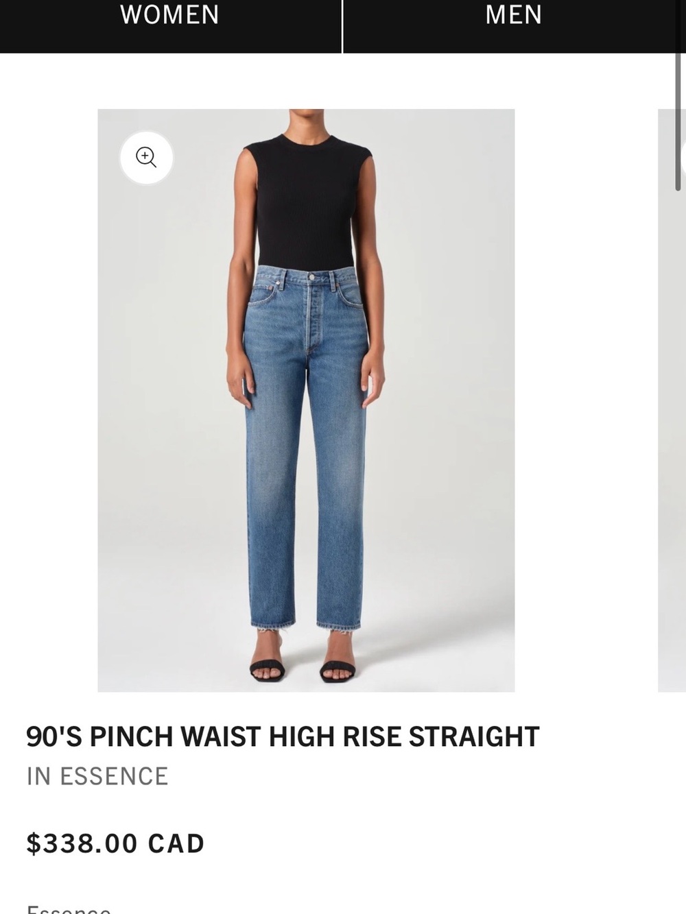 AGOLDE 90's Pinch Waist High-Rise Straight Jeans in Essence Blue